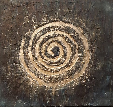 Golden spiral geschilderd door Sjoerd J Alkema