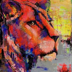 Lioness geschilderd door 