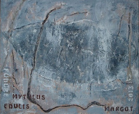 Fodore mytilis edulis geschilderd door Margot Braal