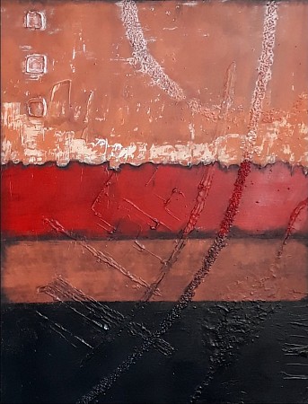 Other style, red-orange geschilderd door Judy Bakker