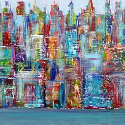 Cityview abstract color geschilderd door 