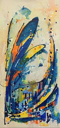 Blue Wave geschilderd door Jolanda van  Hattum