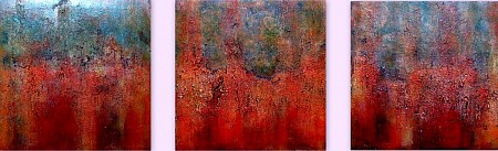 Terra Rossa (drieluik) geschilderd door Ali Kleinhuis